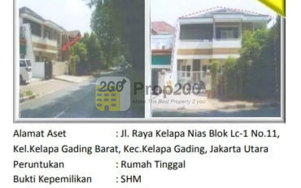 Lelang Rumah 2 Lantai di Kelapa Gading Barat, Jakarta Utara