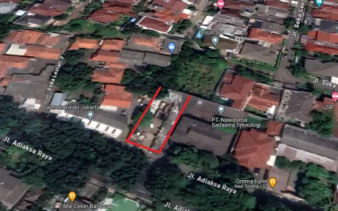 LELANG TANAH LUAS 575 M2, JL. ADIAKSA RAYA LEBAK BULUS CILANDAK,